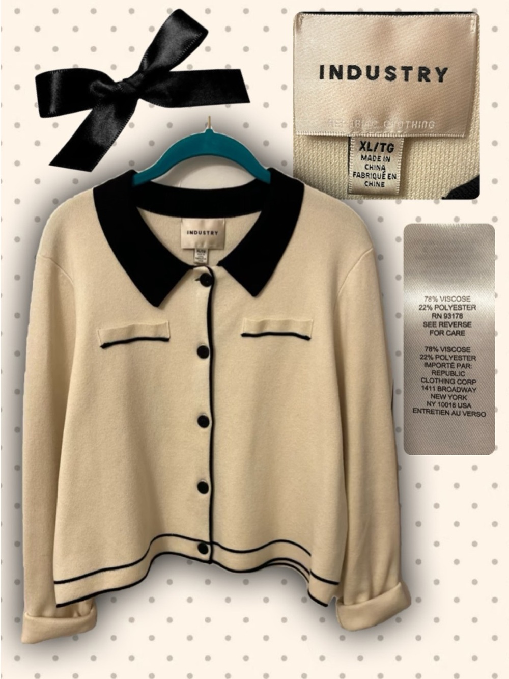 Cream Button Sweater Cardigan